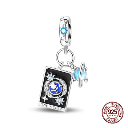 100% 925 Sterling Silver Tarot Collection Pendant DIY Hourglass Beads Fit Pandach Original Bracelet Women Jewelry Birthday Gift