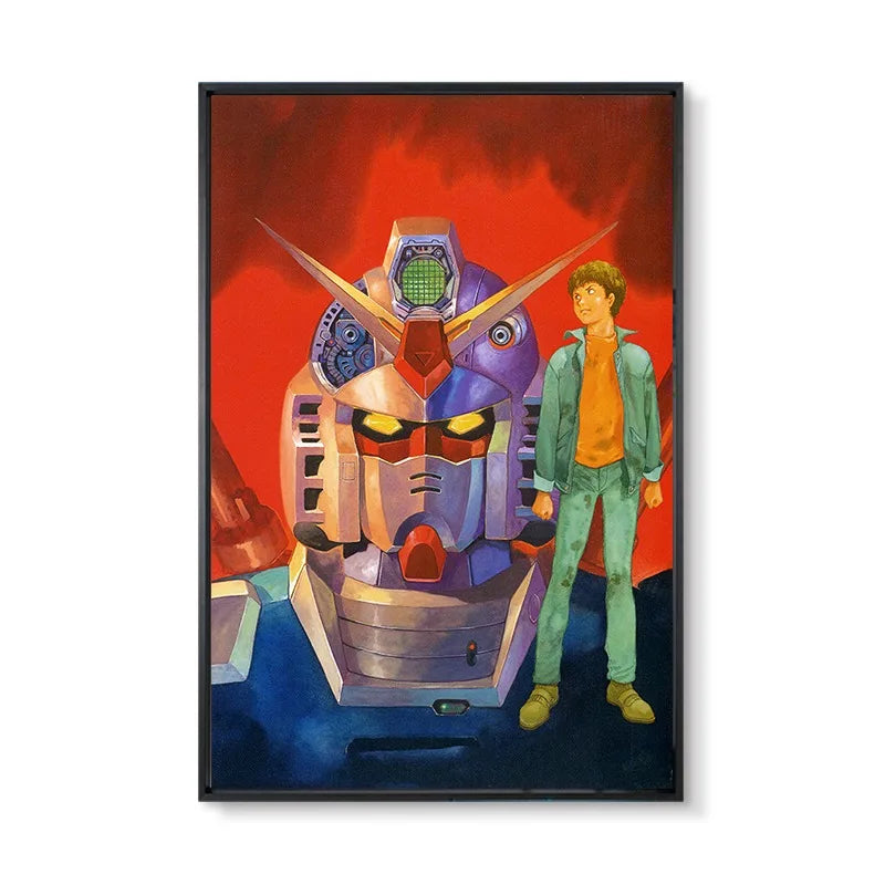 Gundam UC 0079 Frameless Canvas Print  Amuro RX-78 Poster Merchandise - Decorative Wall Art for Bedroom and Headboard