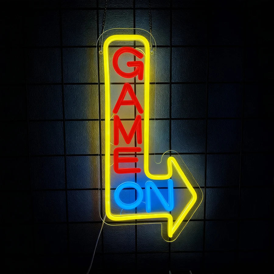 Game Neon Sign Gaming LED Neon Lights for Wall Decor USB Light Up Signs for Game Room Man Cave Teen Boy Bedroom Decorations Gift
