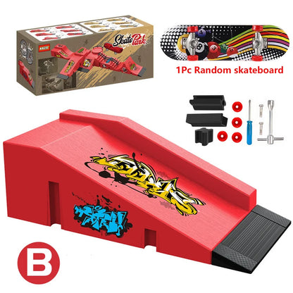 Finger Skateboard Children Toys Finger Sports Field Training Props Park Ramp Railings Slope Model Finger Skateboard Games