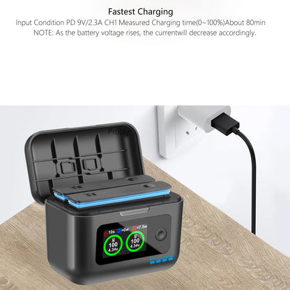 For Insta360 X5 Battery 2850mAh And LCD Dual ChannelFast Charger Hub Power Accessories For Insta 360 ONE X 5 Action Camera