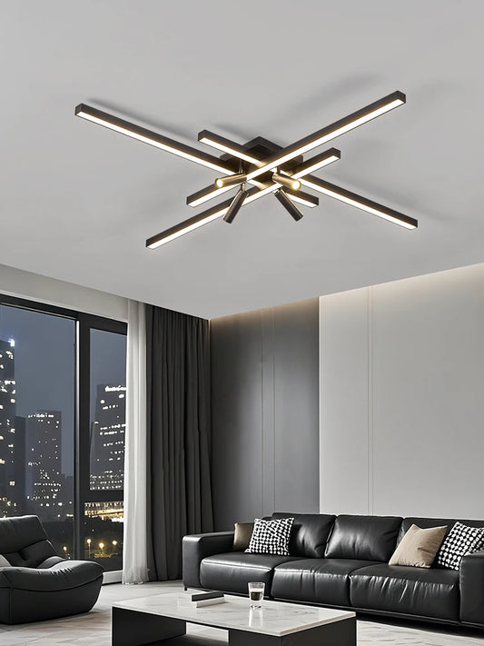 Modern Minimalist Living Room Ceiling Lights Bedroom Long Line lamps LED Chandelier Hall Bedroom Indoor Lighting Decoration