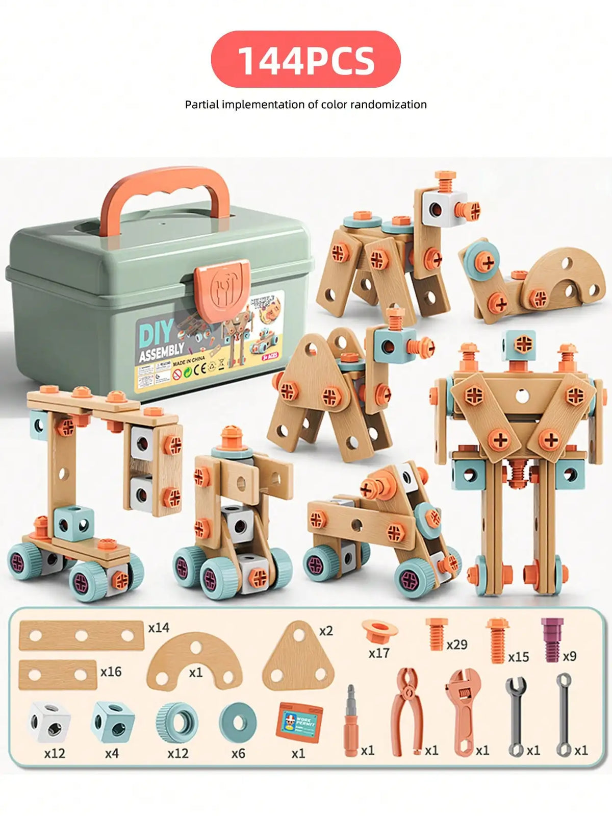 Kids Tool Set Toys DIY Nut Assembly Pretend Play Repair Construction Tool Kit for Toddlers Educational Toys Boys Girls Xmas Gift