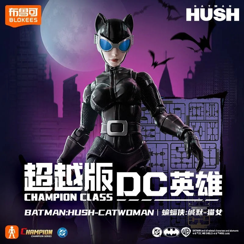 Original Blokees DC Champion Class - Hush Series Batman & Catwoman Poseable Model Kits Action Figures Ornament Collect Toys Gift
