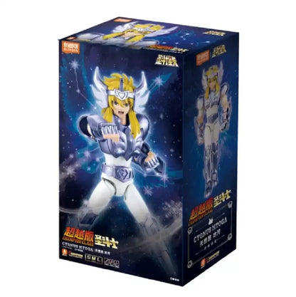 BLOKEES Saint Seiya 40TH Gold Saint EX Cygnus Hyoga Pegasus Seiya Buildable Statue Spare Hands Golden Paint Collectible Toy Gift