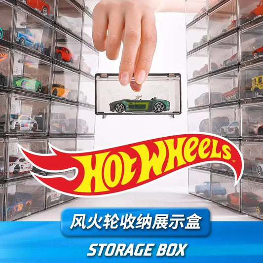 Hot Wheels Boys' Car Model Storage Box Display Case Combines Non-Remote Control Vehicles Railed & Motor Cars Toy Organizing Case