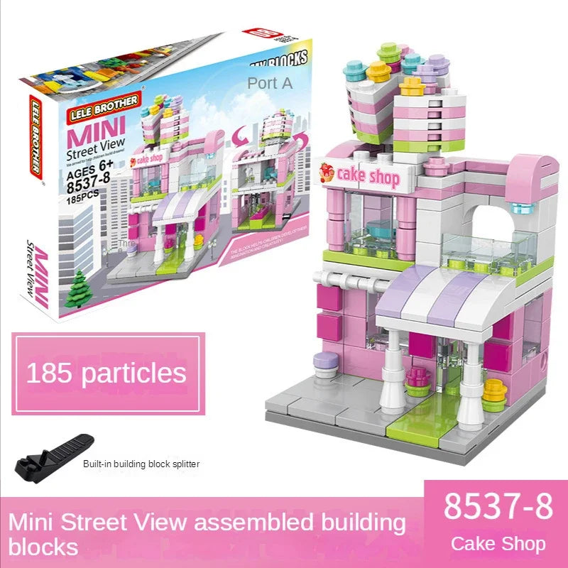 Mini House Building Blocks City Store Street View Snack Street Figures Children's Toys Boys and Girls Gifts Compatible With Lego