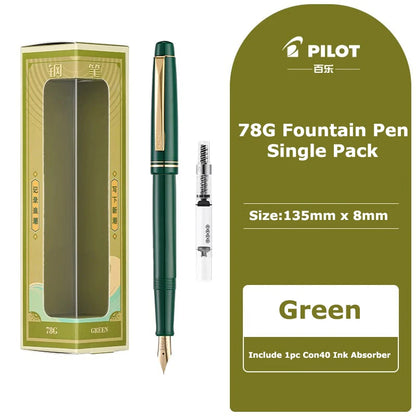 PILOT 1pcs Japan Fountain Pen FP-78G High-end Writing Stationery EF/F/M Iridium Pen Tip Luxury Gift Box Student Smooth Writing