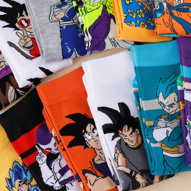 5/10 Double Dragon Ball Neutral Cartoon Anime Socks Hip Hop Street Style Novel and Fun Casual Men's and Women's Round Neck Socks