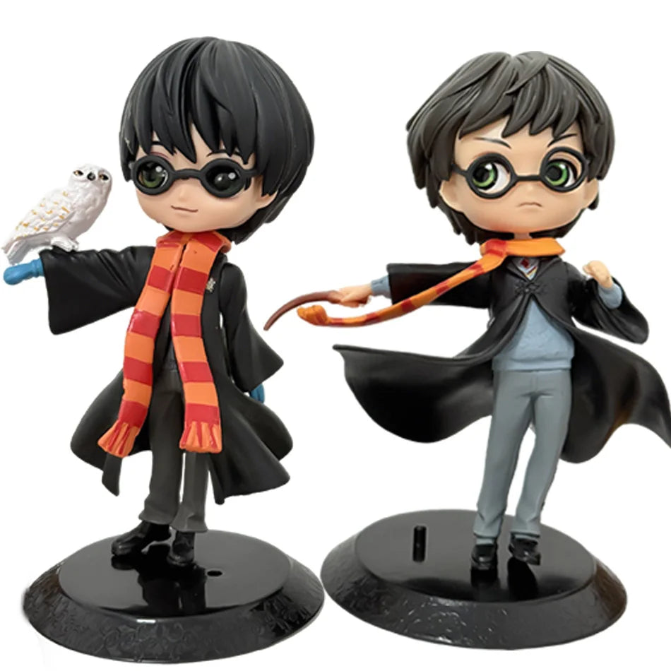 Anime H-arryed Q Version Pottered Action Figures Hermione Ron Malfoy Snape Collectible PVC Model Statue Desktop Decoration Gift
