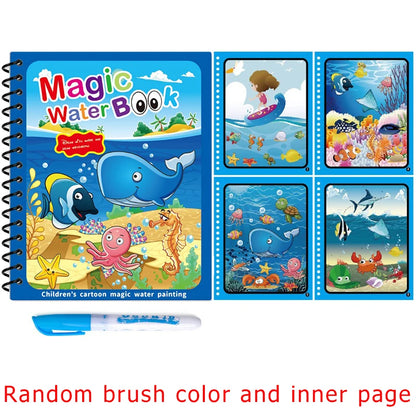 1Set Magic Water Drawing Book for Kids Reusable Water Coloring Book with Pen No Mess Painting Pad Early Educational Learning ZYF