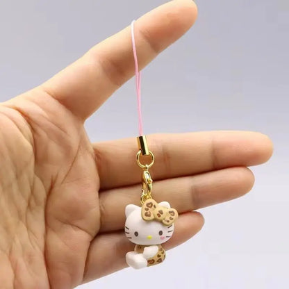 New In Stock Cute Black Leather Kt Cat Jewelry Pendant Blind Box University Kt Cat Phone Case Hanging Decoration Surprise Gift