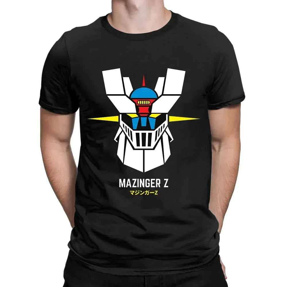 Cool mazinger z anime movie robot streetwear graphic print t-shirt fashion casual Tee Tops