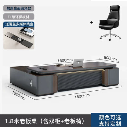 L Shape Luxury Office Desk Decoration Aesthetic Wooden Commercial Office Table Specialty Wooden Mesa Escritorio Furniture