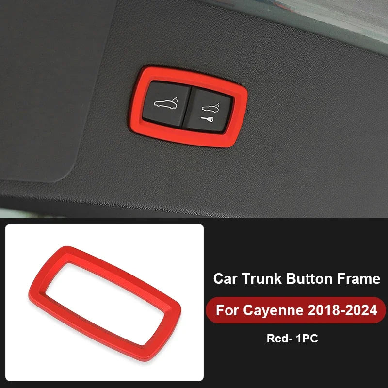Car Trunk Switch Button Trim Frame Sticker For Porsche Cayenne Macan Panamera 2013 2014-2016 2018 2019 2020 2021 2022 2023 2024