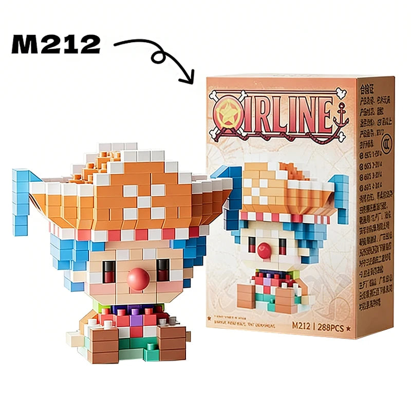 Anime Building Block Chopper Buggy  Assembly Micro Building Block Zoro Robin Character Model Mini Bricks Figure Toys For Gift