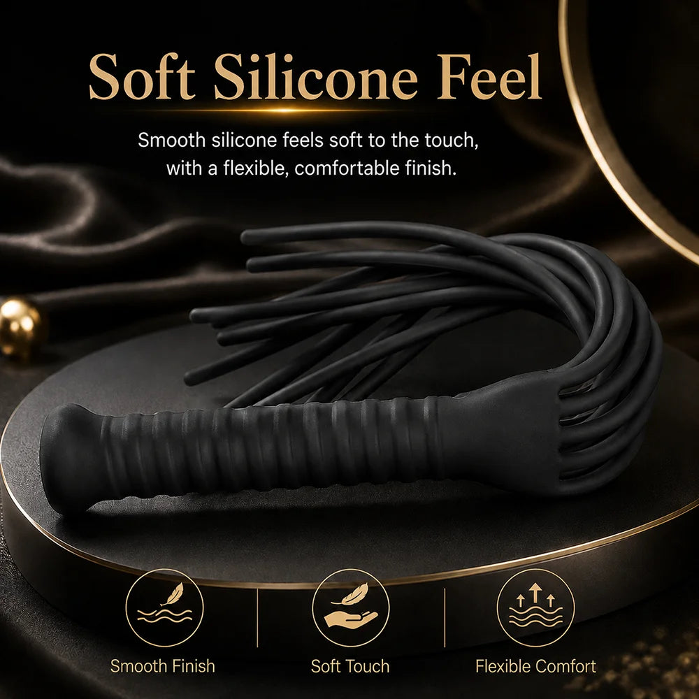 LEVETT Adult Flirting Silicone Flogger BDSM Bondage Women Sex Toys Party Spanking Queen Whip Accessories for Cosplay Couples 18+
