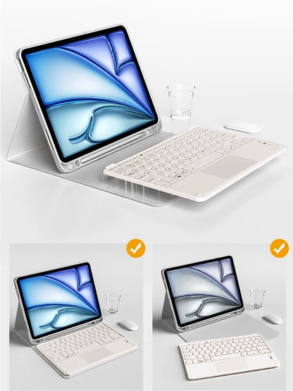 Keyboard Wireless Mouse Magic For iPad Pro 13 11 Case M5 M4 2026 M3 Air 13 11 5 4 10.2 9 8 7 Generation Case Bluetooth Keyboard