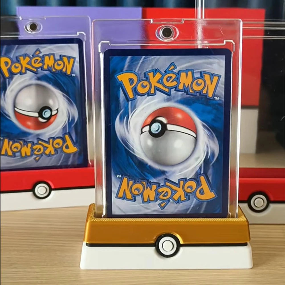 Red White Cartoon Themed Card Brick Display Stand TCG Trading Card Holder Collectible Game Card Showcase Stand Child Gift