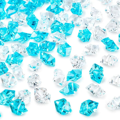 100Pc Blue Pebbles for Decorative Stones and Crystals Plastic Fake Gem Stones Acrylic Ice Rocks Crushed Diamond Stone Home Decor