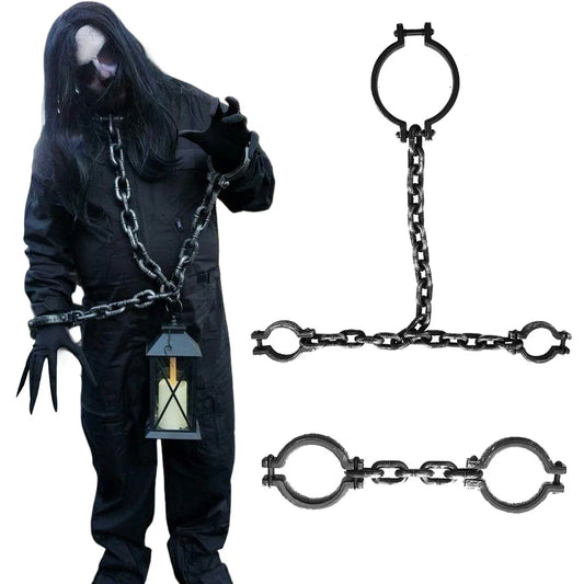 Halloween Decorations Plastic Shackles Chain Cosplay Prisoner Handcuffs Trick Props Halloween Masquerade Costume Party Supplies
