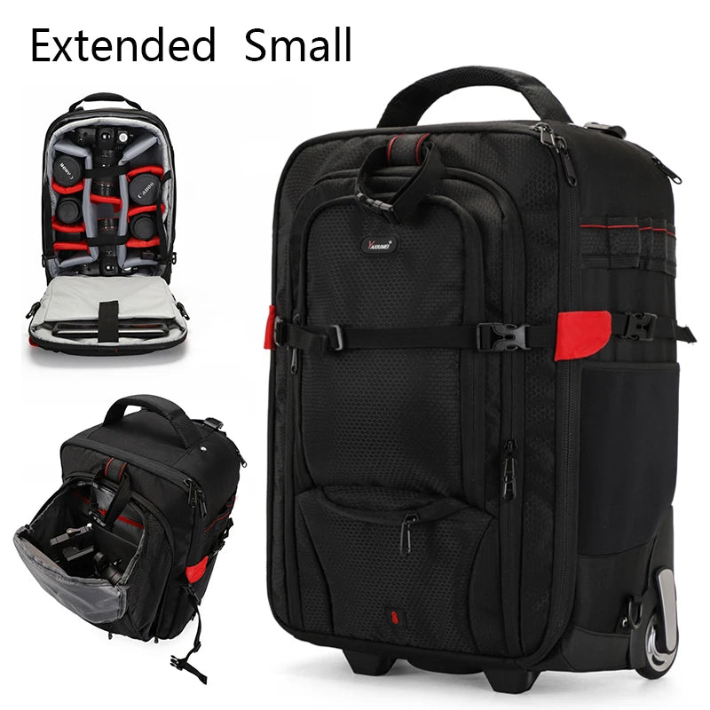 Trolley Photography Backpack Professional Camera Bag Trolley Travel Suitcase Video Photo Digital Camera Luggage Trolley Backpack