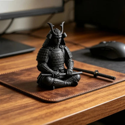 Mini Japanese Samurai Figurine 3D Printed Sitting Posture Bushido Warrior Statue Desktop Ornament Tea Tray Study Shelf Zen Decor
