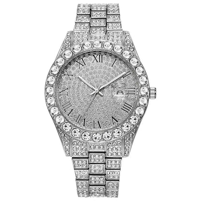 Hot Sale Diamond Watch for Men Luxury Iced Out Watches Calendar Quartz Wristwatches Male Clock Relogio Masculino Drop Shipping