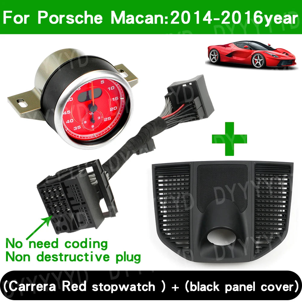 For Porsche Macan 95B 2014-2023 Stopwatch Compass Chrono Clock Watch Instrument Panel Cover Car Interior Dashboard Accessories