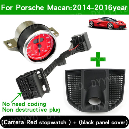For Porsche Macan 95B 2014-2023 Stopwatch Compass Chrono Clock Watch Instrument Panel Cover Car Interior Dashboard Accessories