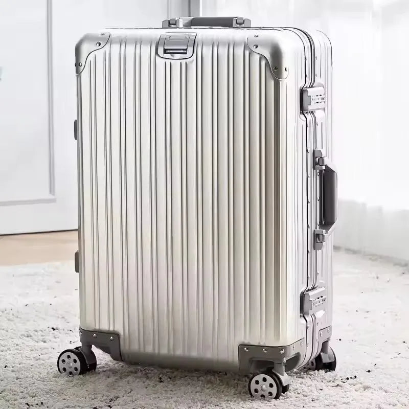 Top Quality Customization 100%  Aluminum-magnesium travel Boarding Rolling Luggage Perfect for Spinner brand Travel Suitcase
