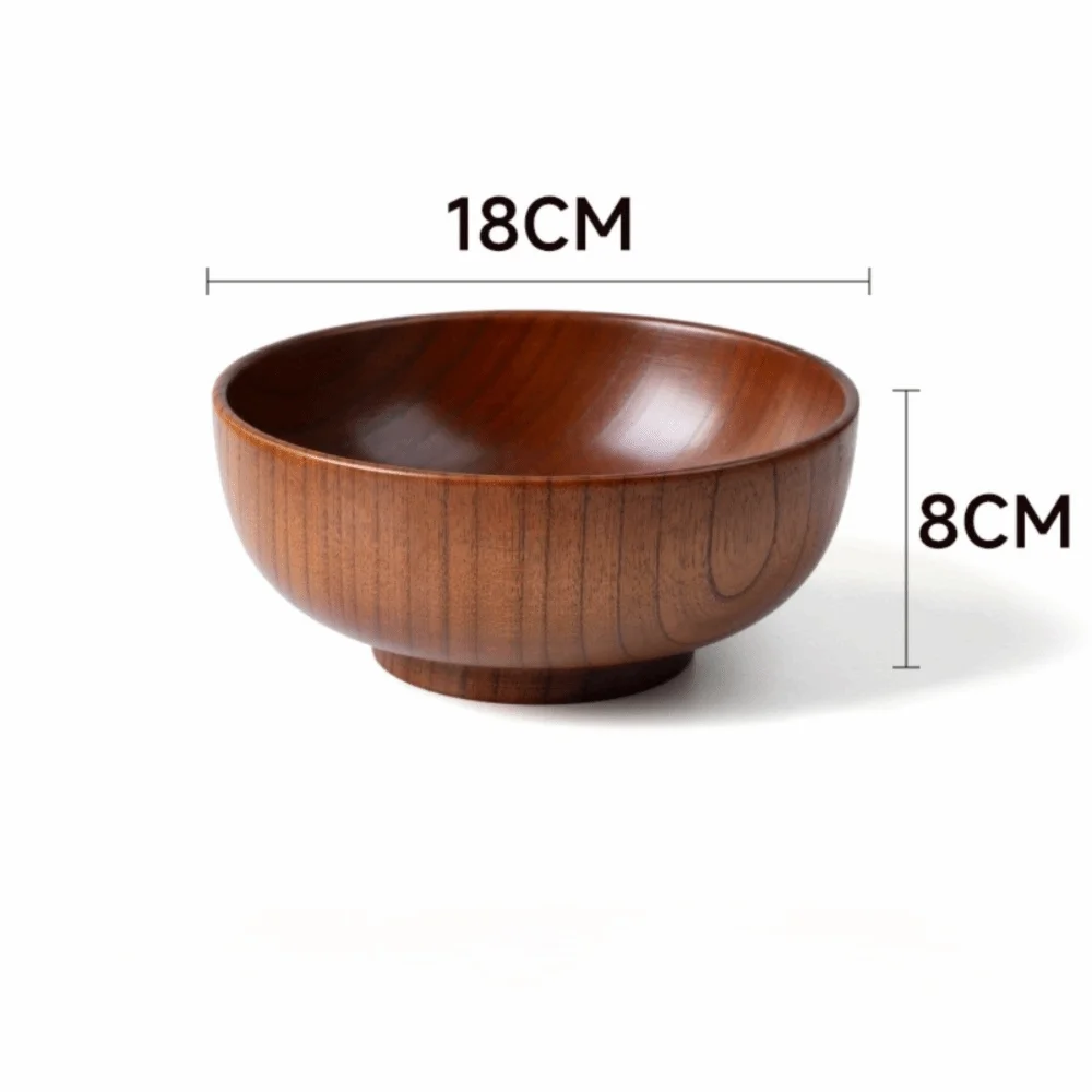New Japanese Style Wooden Bowls Handmade Crafts Soup Bowls Food Containers Household Wooden Utensils Tableware