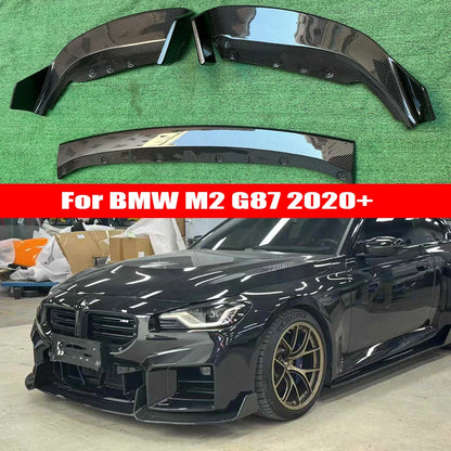 For BMW M2 G87 2022+ Carbon Fiber Car Front Bumper Diverter Spoiler Diffuser Front lip chin Shunt AD Style body kit