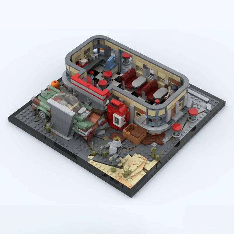 1492PCS  Drumlin Diner Modular MOC Creative street view Model Building Blocks Architecture DIY Education Model Toys Gifts