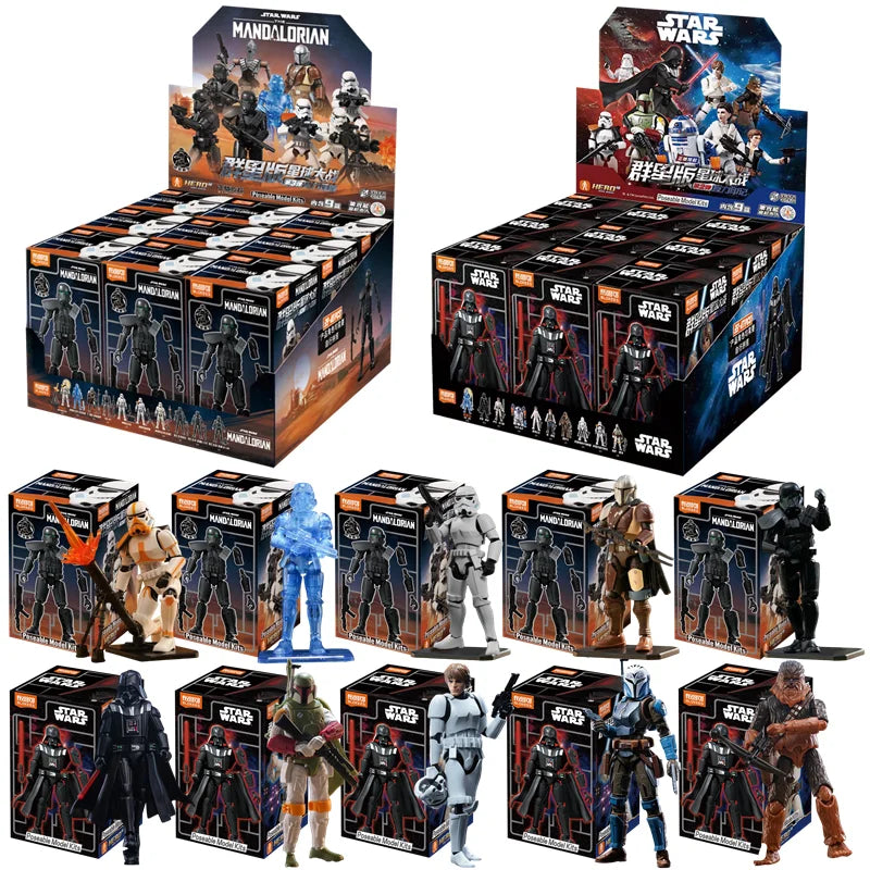 BLOKEES Original Mandalorian GV02 Star Wars Toy Djarin Mando Grogu Yoda Boba Fett Imperial Stormtrooper Action Figure Model Gift