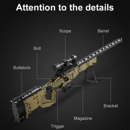 New City Technical  Police Military Weapon Sniper Rifle Building Blocks AWM For Assault Rifle Brick Toy for Kids Christmas Gifts