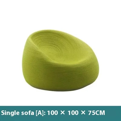 ！@Nordic Luxury Modern Fabric Rattan Furniture Set Creative Lazy Chair Outdoor Courtyard Living Room Hotel