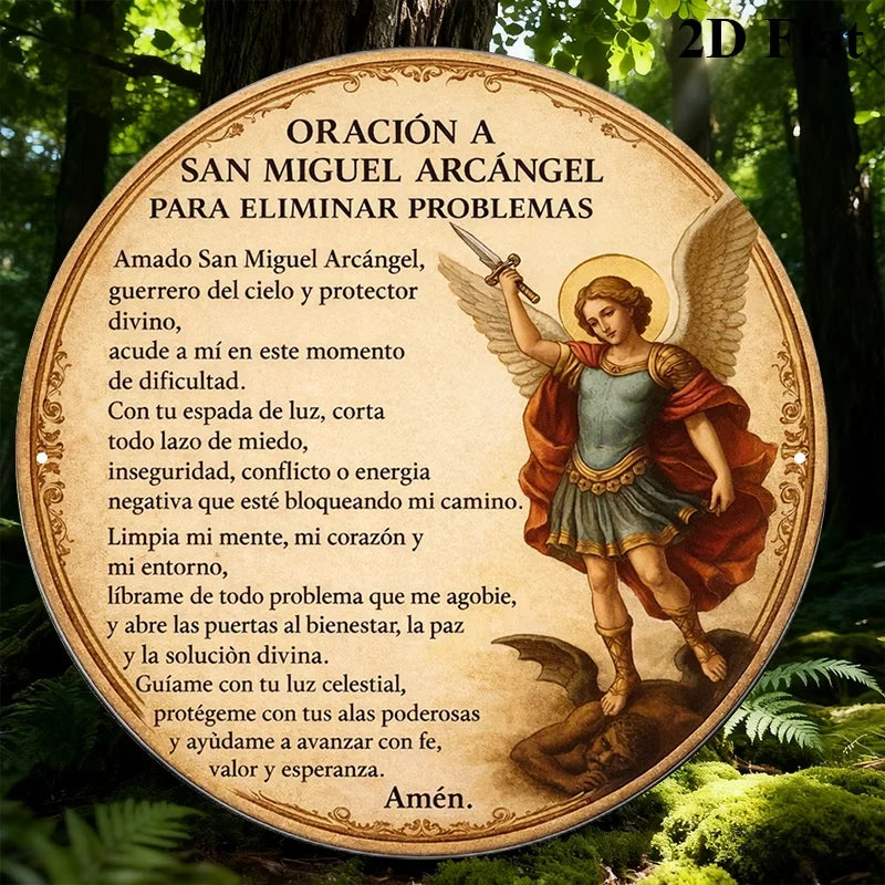 CIFBUY Retro Vintage Archangel Michael Aluminum Wall Art Weatherproof Durable Alloy Decor for Home Kitchen Cafe Prayer