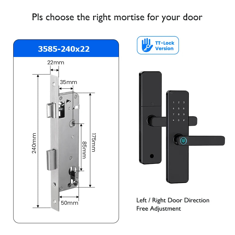 Bluetooth TTLock App Fingerprint Door Lock Code Card Key Touch Screen Smart Door Lock Security Digital Electronic Lock For Home