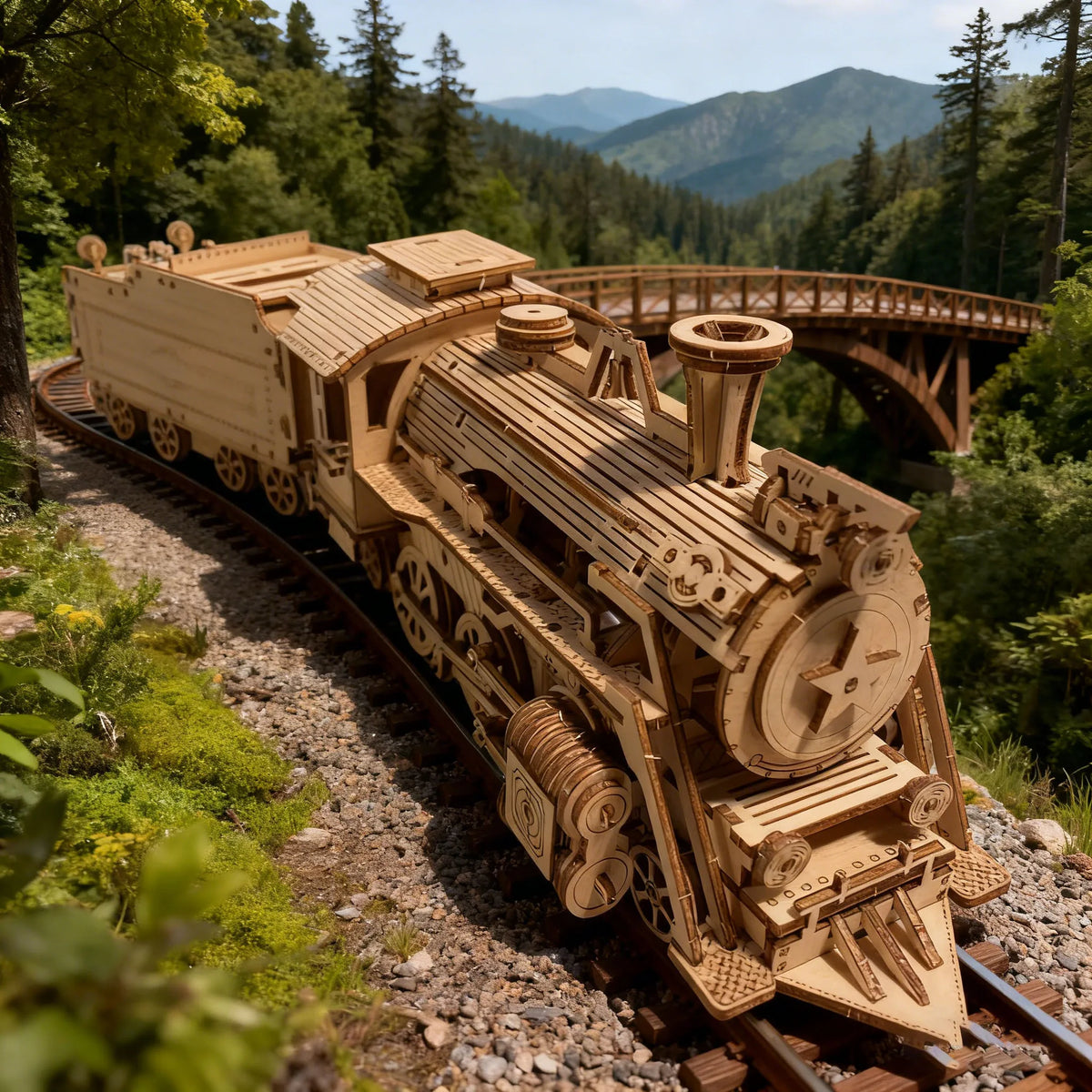 3D Wooden Train Puzzle Model Toy Puzzle DIY Wooden Truck Assembly Educational Birthday Gift Christmas Present
