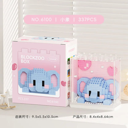 New Cute Zoo Series Fashionable Acrylic Display Box Micro-particle Assembled Building Blocks Toys Educational Gifts