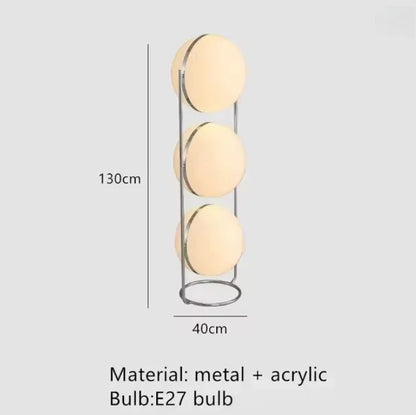 Modern White Yellow Acrylic Ball Shade Chrome Standing Floor Lamp,Hotel Living Room Bedroom Bedside Art Deco Table Lighting