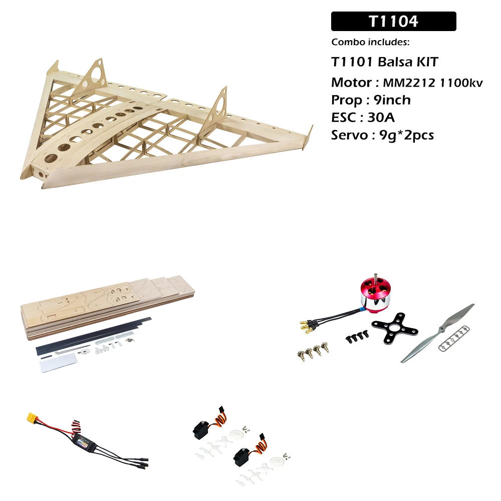 DW Hobby 1.0M Air Kart Delta Wing RC Airplane Balsa Kit Wooden Plane Remote Control Flying Kit Model T11