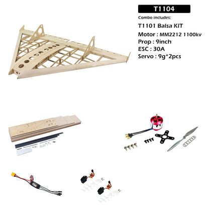DW Hobby 1.0M Air Kart Delta Wing RC Airplane Balsa Kit Wooden Plane Remote Control Flying Kit Model T11