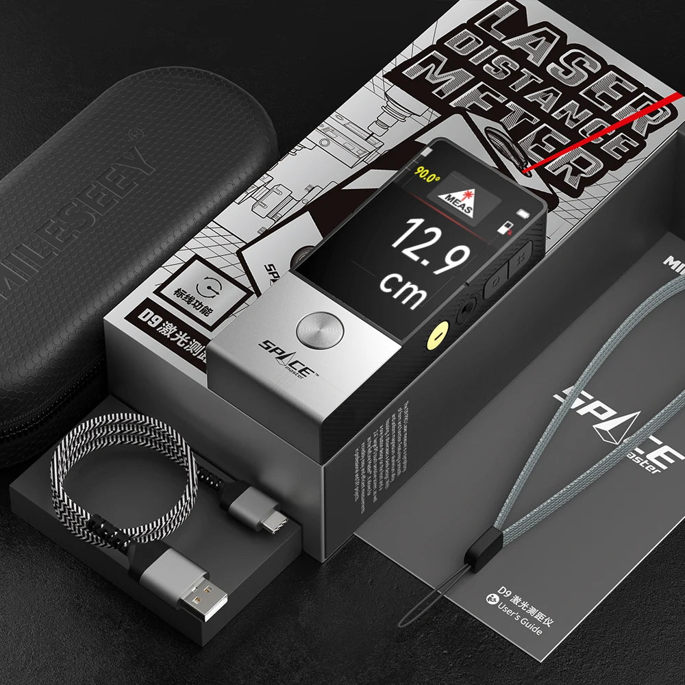 MiLESEEY D9 Laser Distance Meter, Bluetooth Laser Tape Measure, 100M Laser Measure with Visual Aligning, Easily Draw CAD