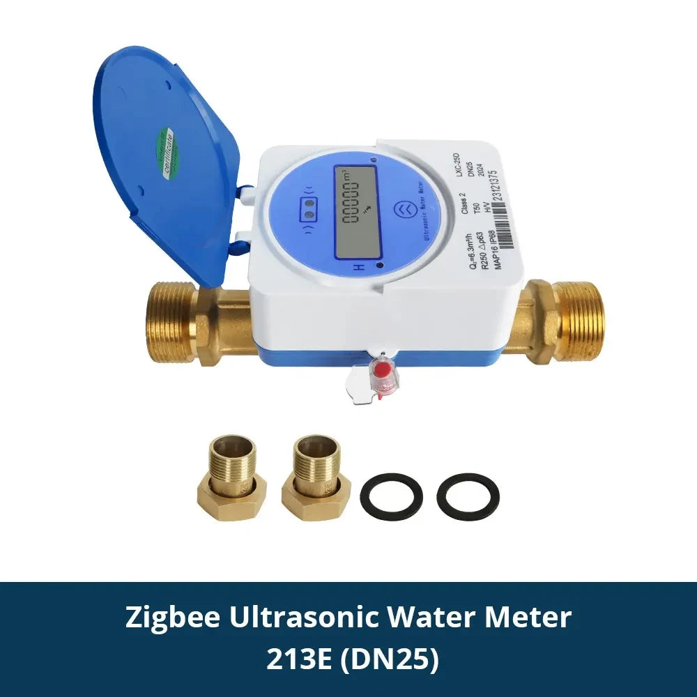Zemismart Zigbee Smart Ultrasonic Water Meter Works with Tuya Home Assistant LCD Display Water Quantity Flow Consumption Measure