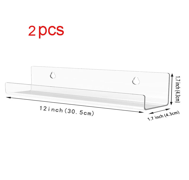 2/4/6/8pcs Clear Vinyl Record Shelf Wall Mount Holder Wall Acrylic Album Record Holder Display Your Daily LP For Home Decor