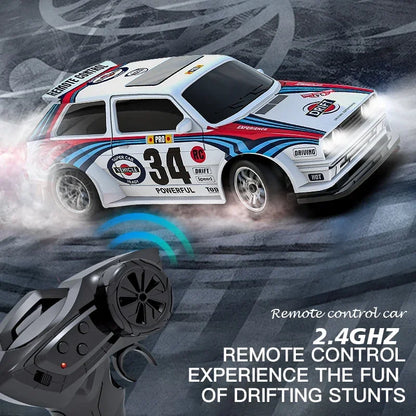 KF34 1/43 High Speed Drift RC Car With Light 2.4G 4WD Remote Control Mini GTR Racing Model Cars For Boys Kids Toy Gift