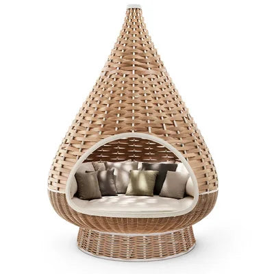 CZ Rattan Round Bed Outdoor Balcony Homestay Birdcage Nest Bed Courtyard Sunshade Sofa