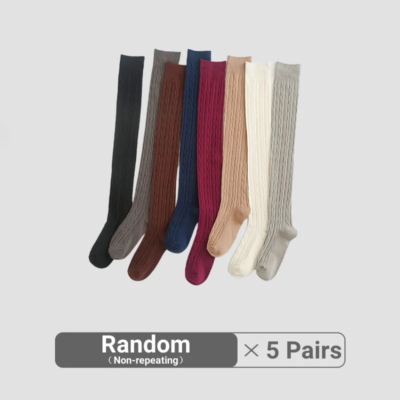 1 3 5 Pairs of Cozy Thermal Over the Knee Knit Socks for Women Warm and Stylish Winter Socks with Thickened Material